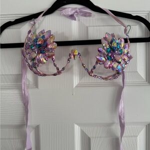 Lavender Iridescent Crystal Festival Bra - Women Accessories